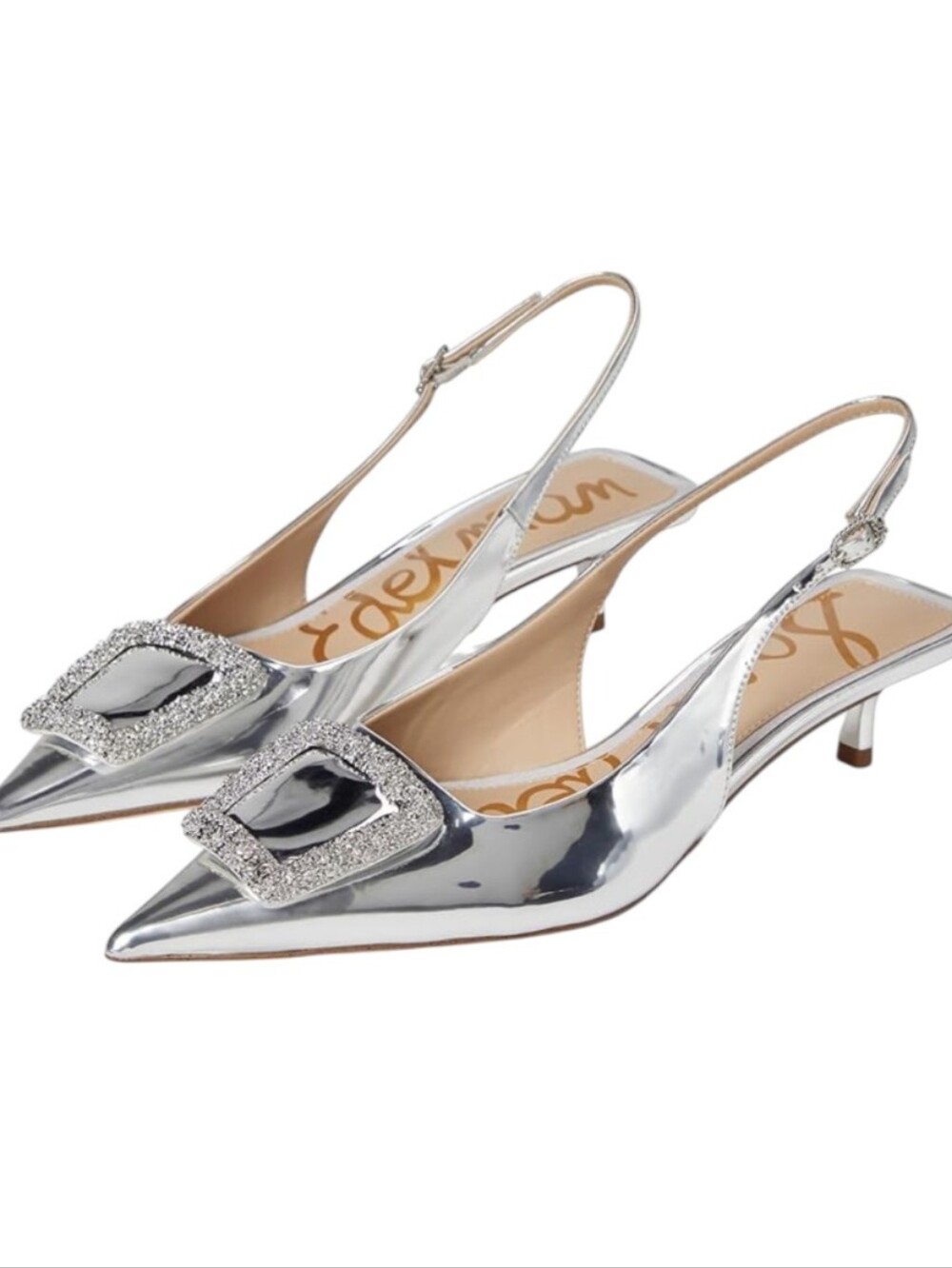 Sam Edelman Kammie slingback pumps With A Rhinestone-embellished buckle..Size 7
